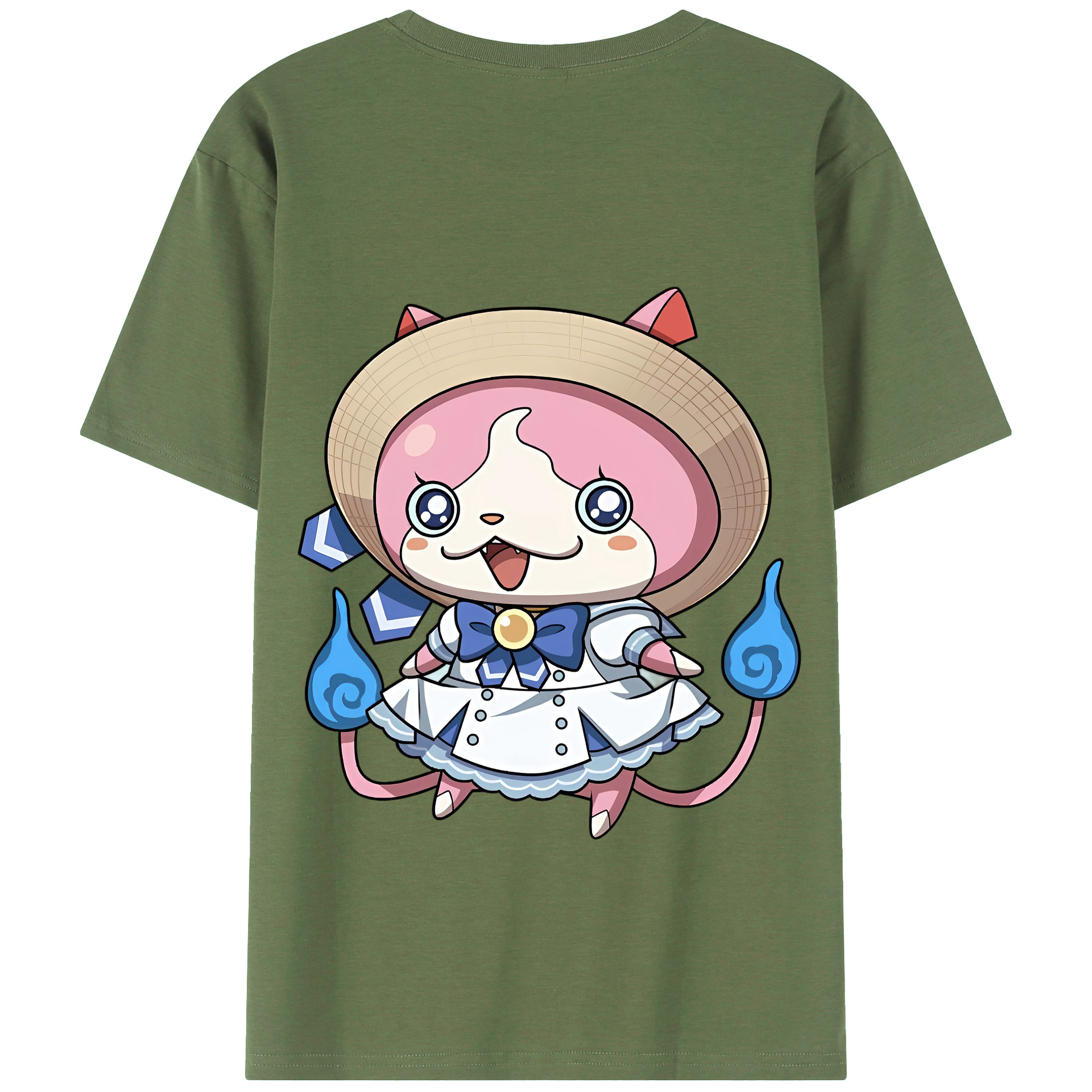 （画像用） 妖怪ウォッチ Yo-kai Watch 綿100％ メンズ半袖Tシャツ（バックプリント） 通気性